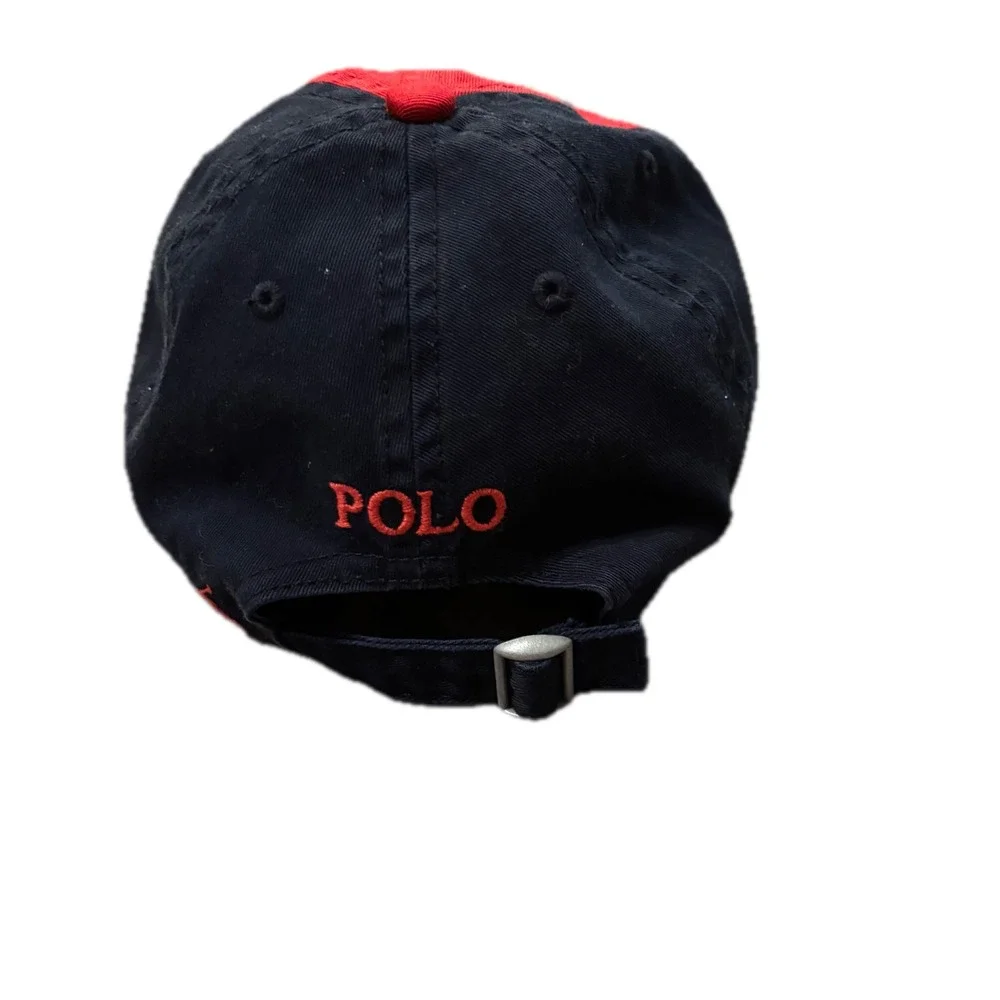 Polo Ralph Lauren Kids Navy Red P 1967 Chenille Patch Baseball Cap Hat One Size